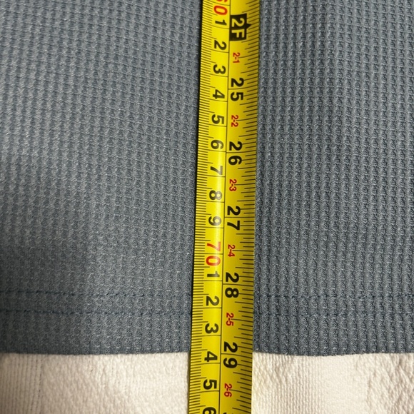 Bloom chic Plus Size 22-24 Waffle Knit Blue Top V Neck Lace Flowy lightweight - Picture 7 of 9